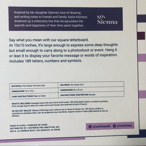 xo, Sienna Felt Message Board *NEW* - Picture 7 of 7